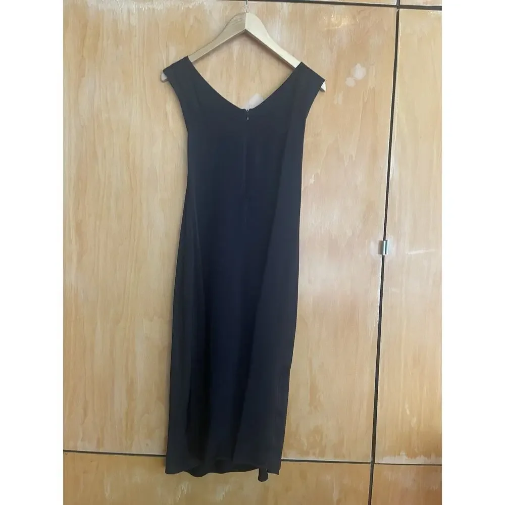 Malene Birger Black Sleeveless Aluta Cross Over Dress Black Size 36
